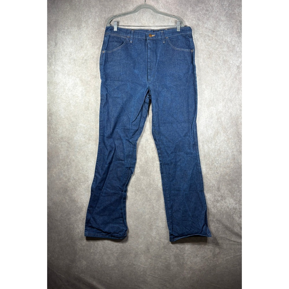 Wrangler Jeans Mens 38x34 Blue 945NAV Cowboy Cut Slim Fit Rigid Denim Western